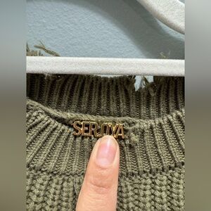 SER.OYA Olive Women's Crew Neck Sweater